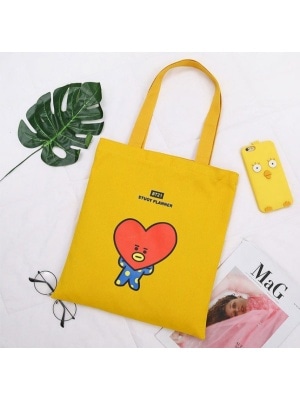 BT21 CHIMMY Canvas Tas, Katoen, Roze