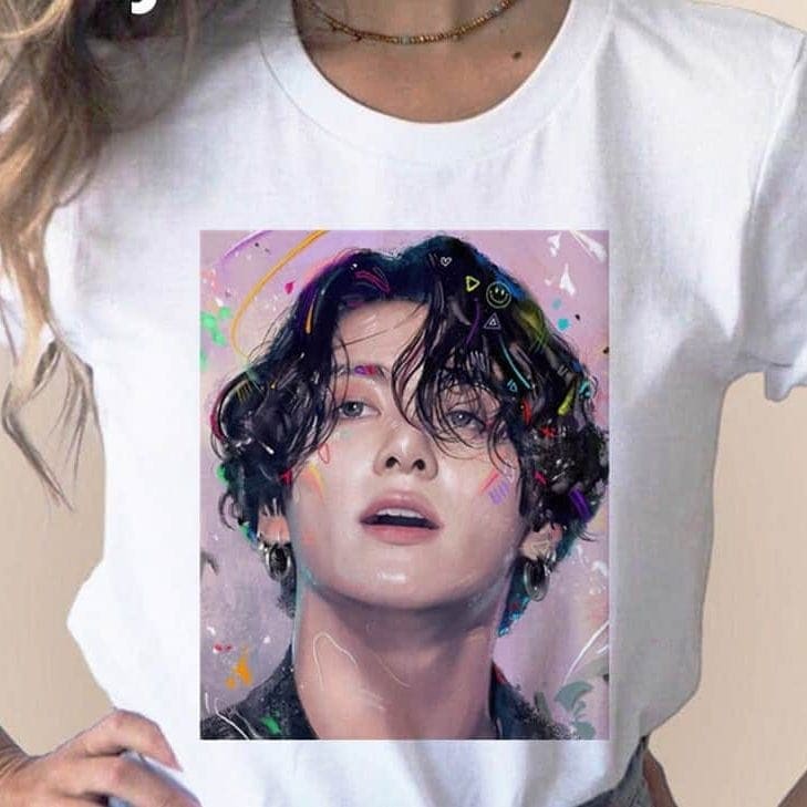 BTS Jung Kook T-Shirt, Wit XL