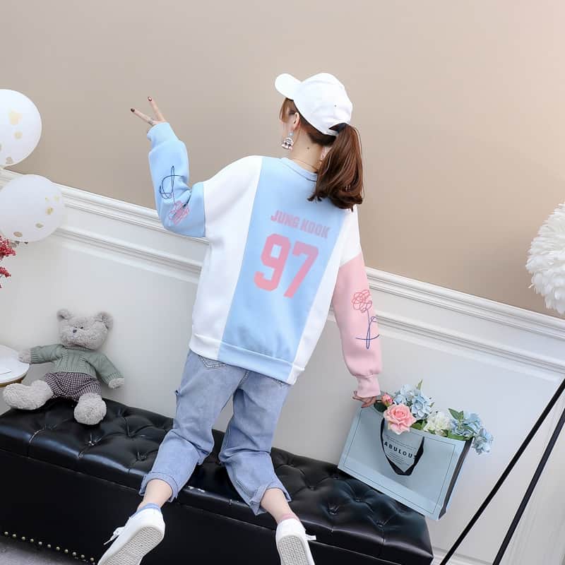 BTS Jung Kook Love Yourself Trui, Blauw XL