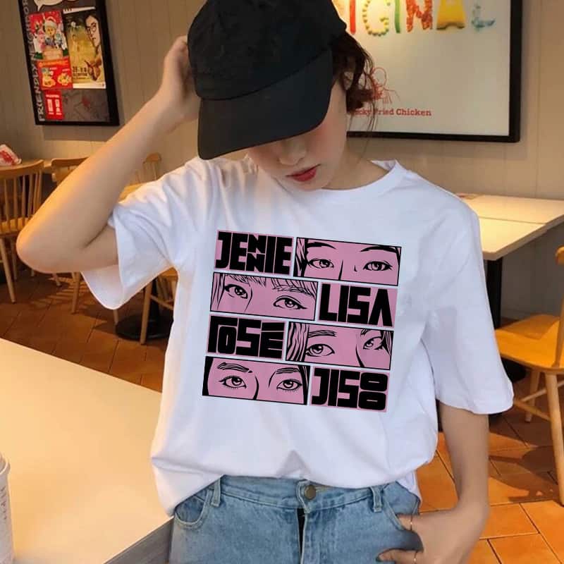 Blackpink Comic T-Shirt, Wit L