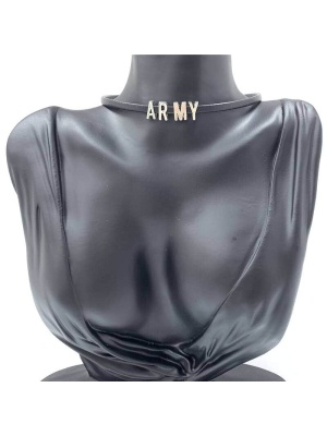 BTS ARMY Ketting, Zwart/Zilver