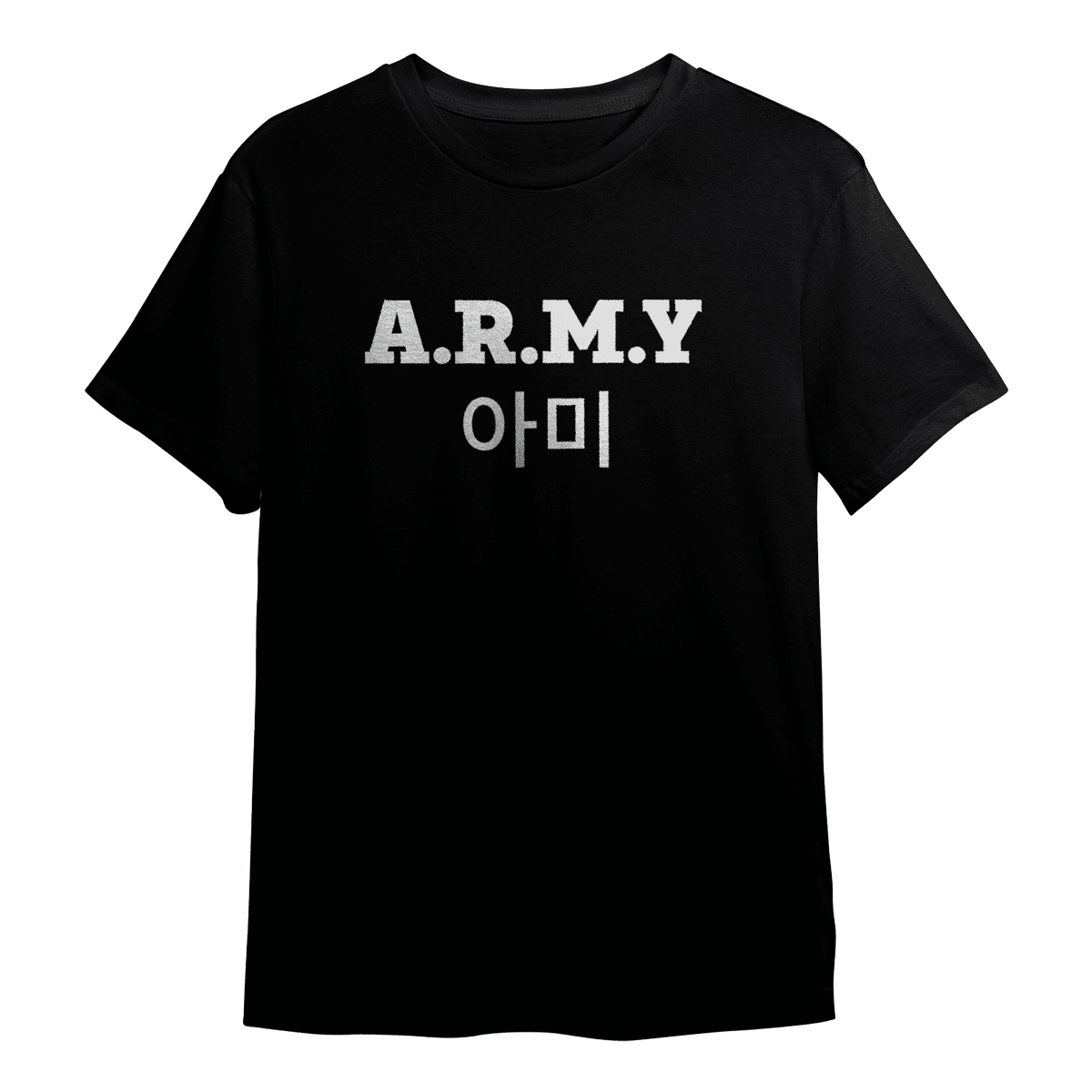 BTS ARMY Hangul T-Shirt, Unisex, Zwart/Wit