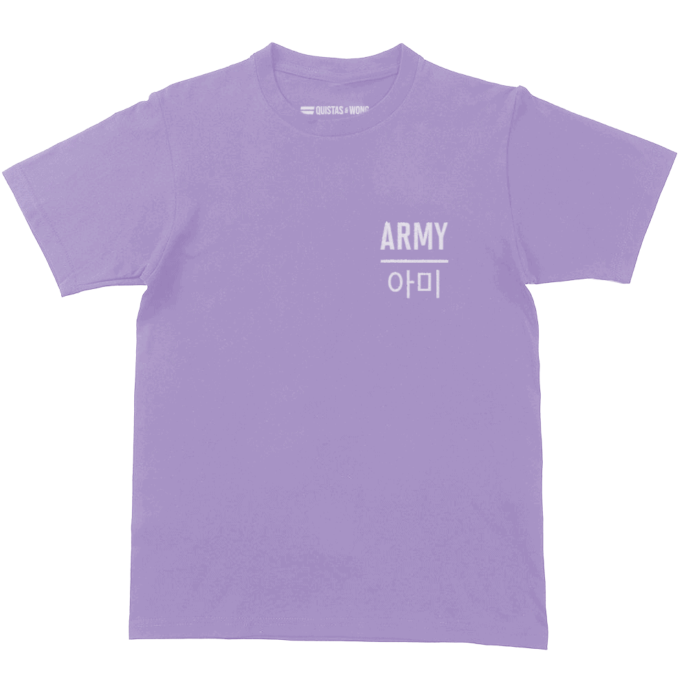 BTS ARMY Hangul T-Shirt, Unisex, Loose-Fit, Paars/Wit