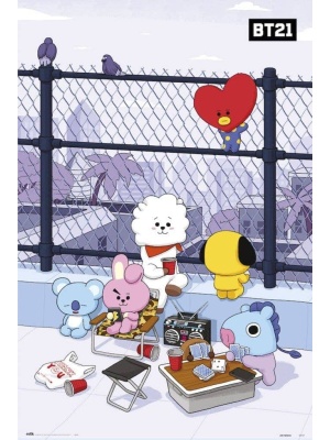 BT21 Poster - BT21 op het dak