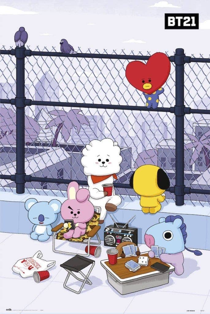 BT21 Poster - BT21 op het dak