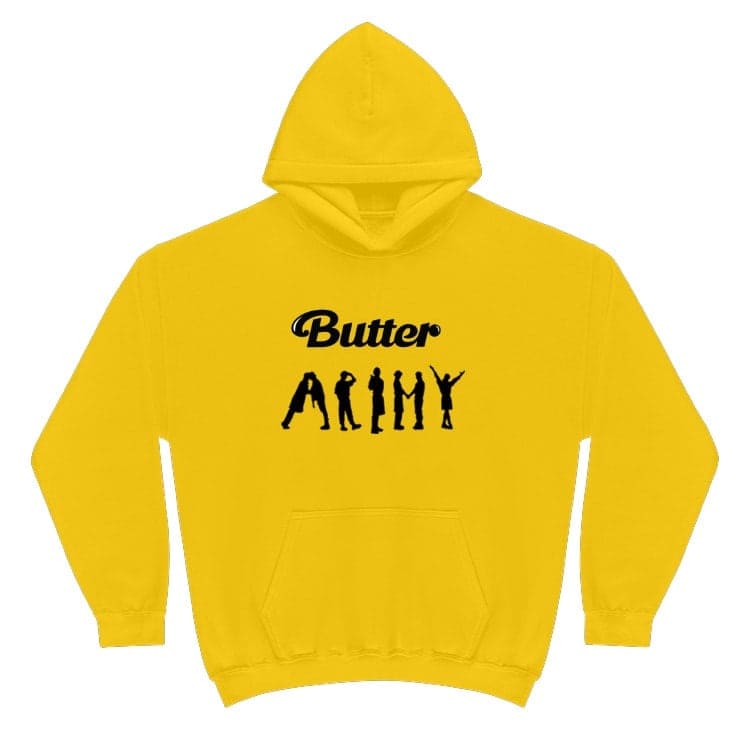 BTS Butter A.R.M.Y Hoodie, Geel M