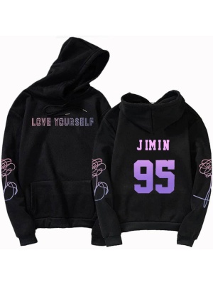 BTS Love Yourself Hoodie, Jimin, Zwart