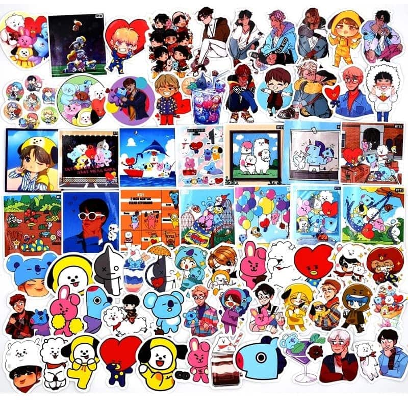 BTS & BT21 Stickers, 110 Stuks