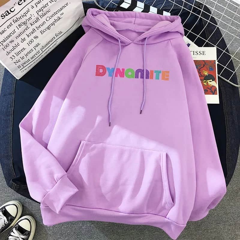 BTS Dynamite Hoodie, Paars L