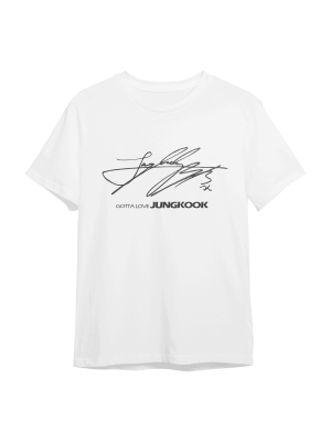 Gotta Love JungKook Signature T-Shirt, Unisex, Wit