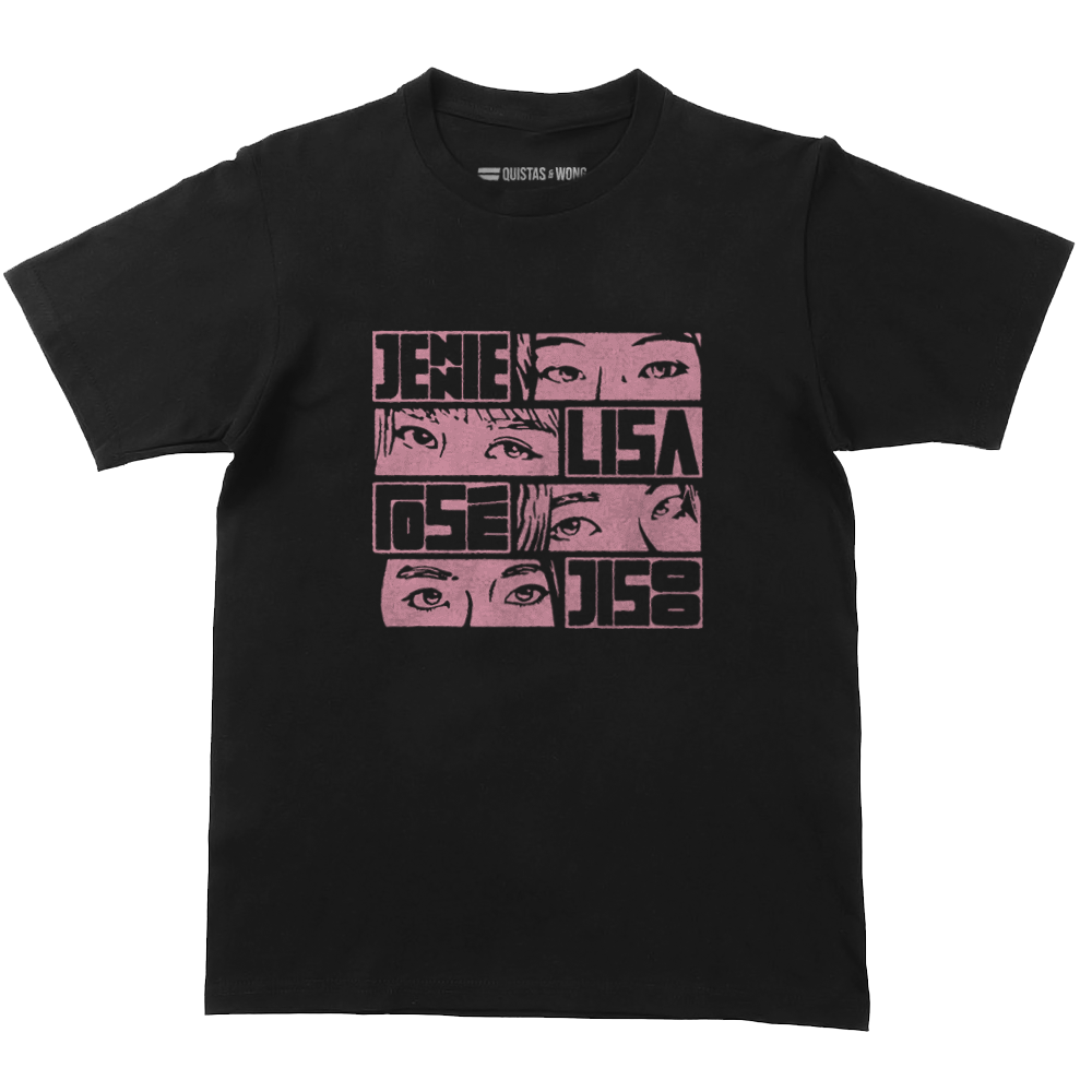 BLACKPINK Jennie, Lisa, Rosé, Jisoo T-Shirt, Unisex, Zwart/Roze