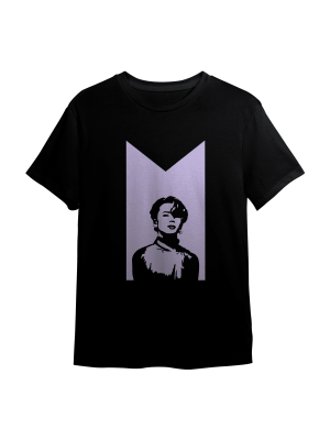 Jimin Silhouette T-Shirt, Unisex, Zwart/Violet Paars