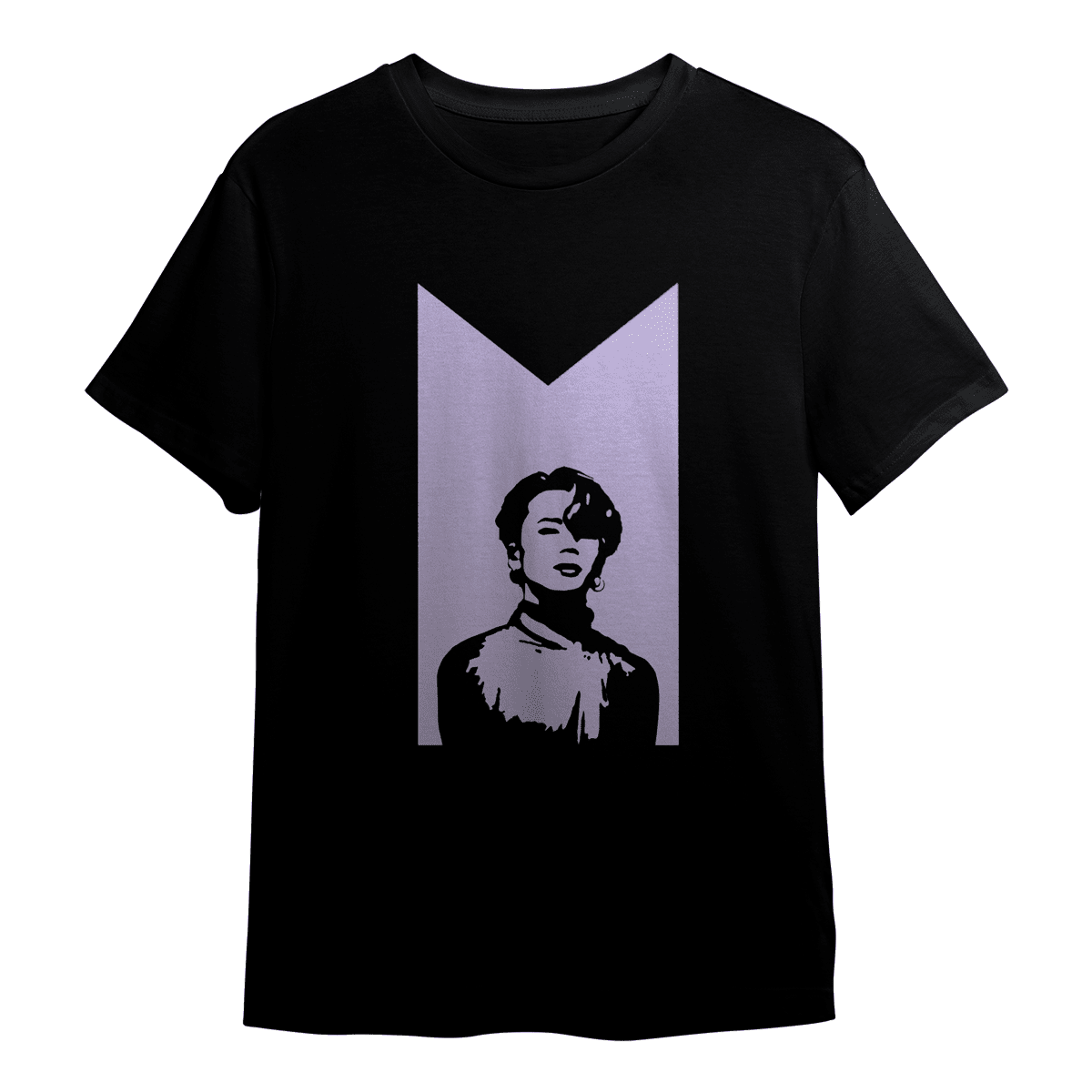 BTS Jimin Silhouette T-Shirt, Unisex, Zwart/Violet Paars