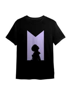 Jung Kook Silhouette T-Shirt, Unisex, Zwart/Violet Paars