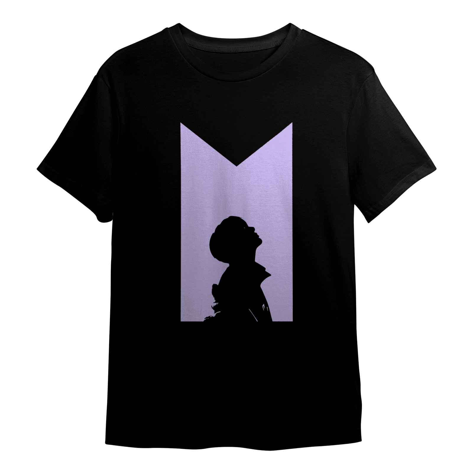 BTS Jung Kook Silhouette T-Shirt, Unisex, Zwart/Violet Paars