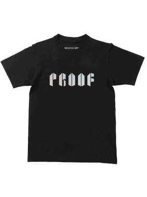 PROOF T-Shirt, Unisex, Loose-Fit, Zwart/Holo